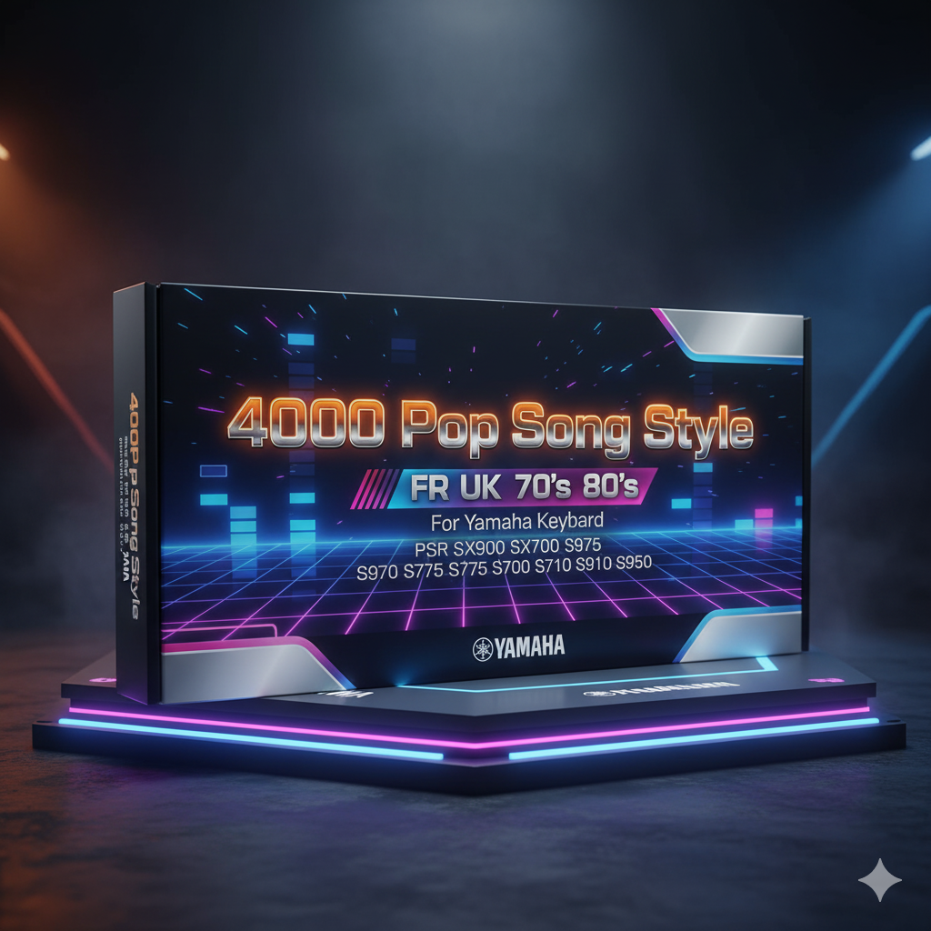 4000 Pop Song Style US UK FR 70's 80's For Yamaha Keyboard PSR SX900 SX700 SX600 S970 S975 S775 S770 S700 S900 S710 S910 S750 S950