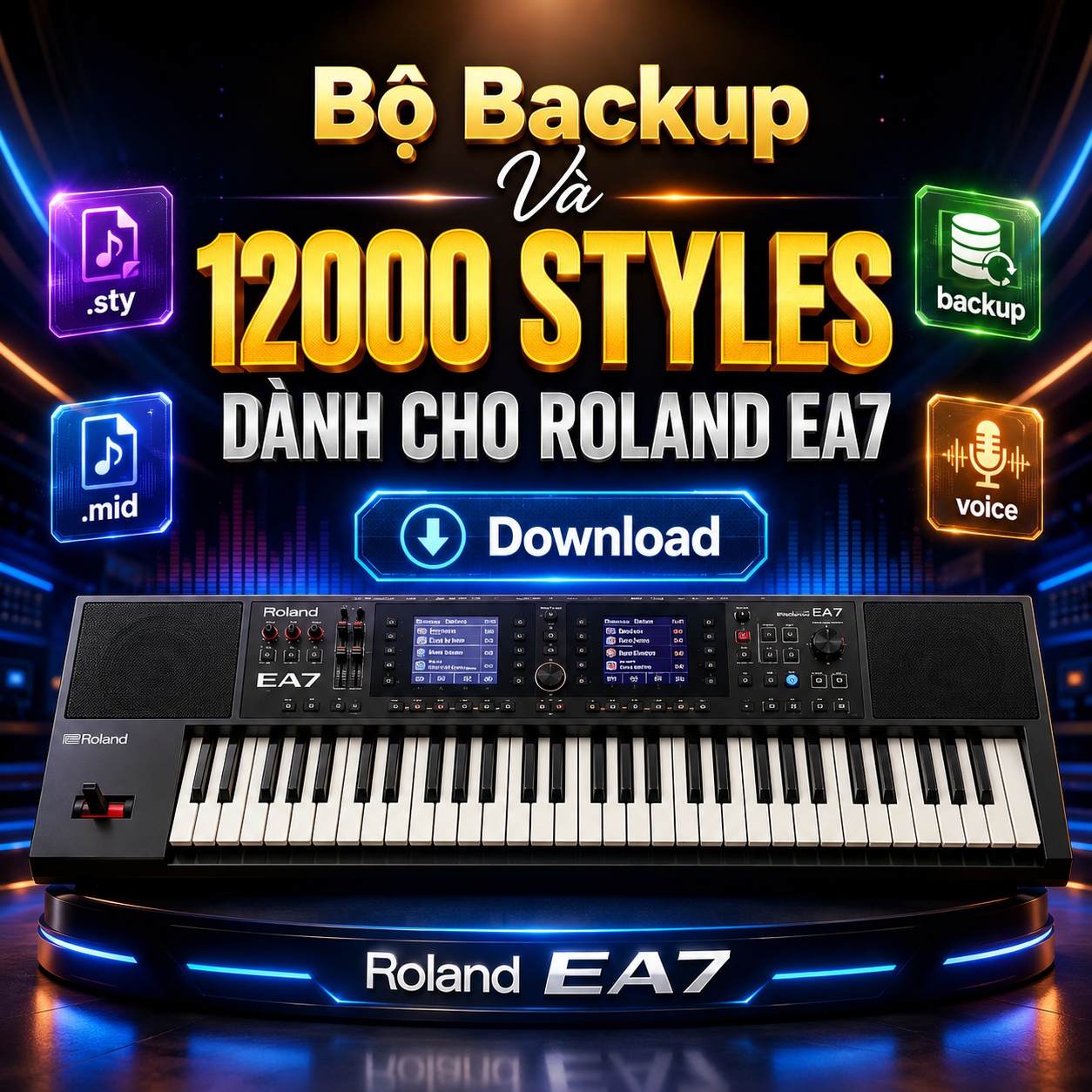 Bộ Backup Dành Cho Roland E-A7 và bộ 12000 Styles intro và cơ bản