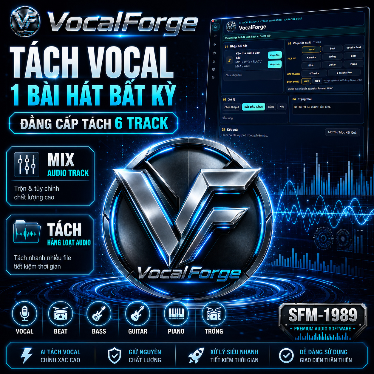 VocalForge – AI Vocal Remover & Karaoke Beat Maker.